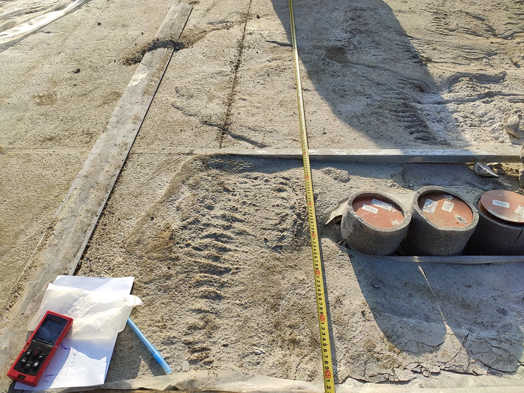 Выполнение замеров площади залитого бетона