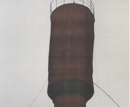 Деформация конструкции бака водонапорной башни.