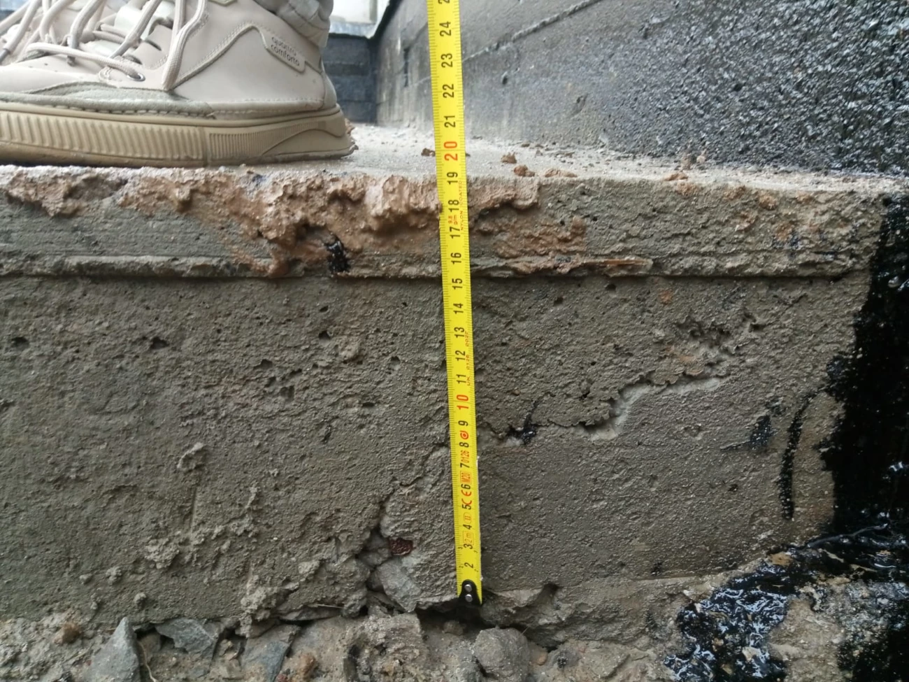 Измерение толщины плиты перекрытия